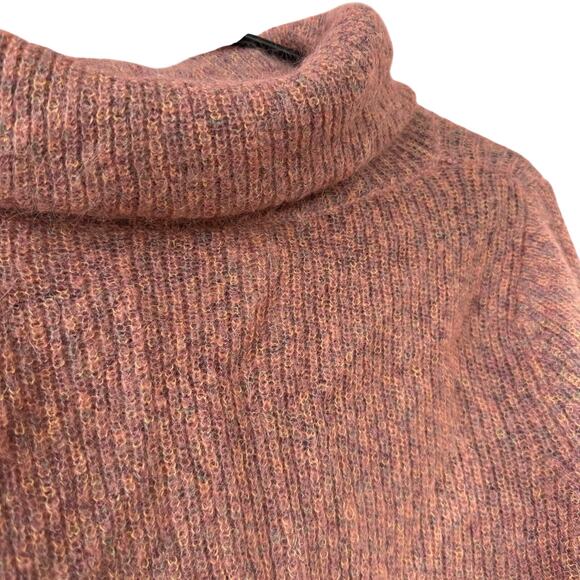 Free People Y2K Mohair Pink Turtleneck Sweater M Boho Cozy Knit Vintage - Picture 2 of 7